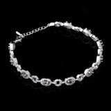 Родированный браслет (синтетическая шпинель, фианиты) б010