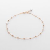 Золотой браслет на ногу с сердечками б04024