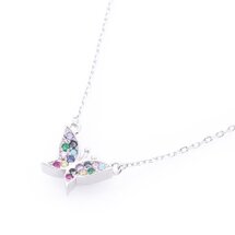 Серебряное колье с бабочкой (разноцветные фианиты) 18799 | Seven.Deals Серебряное колье с бабочкой (разноцветные фианиты) 18799 | Seven.Deals