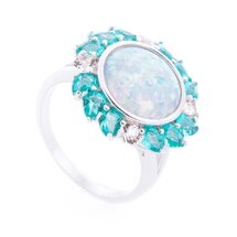 Серебряное кольцо (им. опал, фианит) 112170 | Seven.Deals Серебряное кольцо (им. опал, фианит) 112170 | Seven.Deals