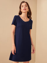Solid Lace Trim Dress Nadja (548487) | Seven.Deals, image {num} Solid Lace Trim Dress Nadja (548487) | Seven.Deals, image {num}