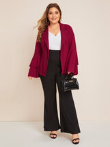 Plus Notch Collar Bell Sleeve Blazer Carol (573045) | Seven.Deals, image {num} Plus Notch Collar Bell Sleeve Blazer Carol (573045) | Seven.Deals, image {num}