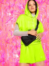 Neon Lime Letter Print Hoodie Without Mesh Tee & Sweat Shorts Set Kehaulani (717815) | Seven.Deals, image {num} Neon Lime Letter Print Hoodie Without Mesh Tee & Sweat Shorts Set Kehaulani (717815) | Seven.Deals, image {num}