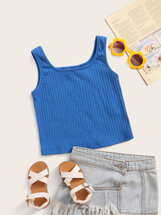Girls Solid Rib-knit Tank Top (753234) | Seven.Deals, image {num} Girls Solid Rib-knit Tank Top (753234) | Seven.Deals, image {num}