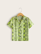 Boys Neon Snakeskin Print Revered Collar Shirt Bogdan | Seven.Deals, image {num} Boys Neon Snakeskin Print Revered Collar Shirt Bogdan | Seven.Deals, image {num}