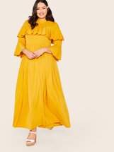 Plus Mock-Neck Ruffle Foldover Dress Marcelle Pallais (548589) | Seven.Deals, image {num} Plus Mock-Neck Ruffle Foldover Dress Marcelle Pallais (548589) | Seven.Deals, image {num}