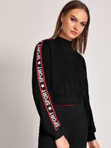 Mock Neck Tape Detail Pullover Rasa (753096) | Seven.Deals, image {num} Mock Neck Tape Detail Pullover Rasa (753096) | Seven.Deals, image {num}