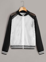 Fishnet Mesh Zip Front Jacket (548512) | Seven.Deals, image {num} Fishnet Mesh Zip Front Jacket (548512) | Seven.Deals, image {num}