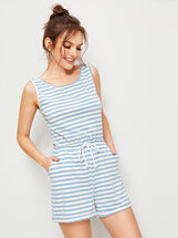 Striped Drawstring Waist Tank Playsuit Natalia (667023) | Seven.Deals, image {num} Striped Drawstring Waist Tank Playsuit Natalia (667023) | Seven.Deals, image {num}