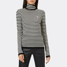 Bella Freud Women's Striped Skinny Dog Jumper - Black/Ivory Multi | Seven.Deals, image {num} Bella Freud Women's Striped Skinny Dog Jumper - Black/Ivory Multi | Seven.Deals, image {num}