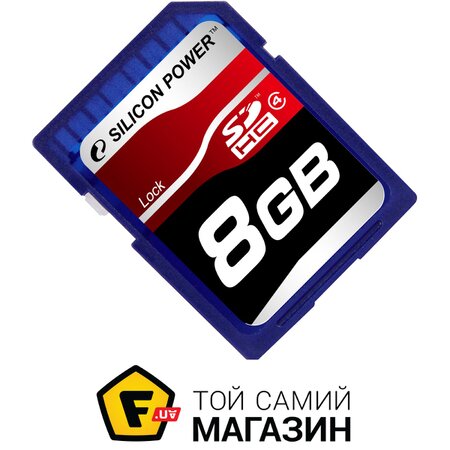 Карта Памяти Silicon-Power SDHC 8GB Class 4 (SP008GBSDH004V10) | Seven.Deals
