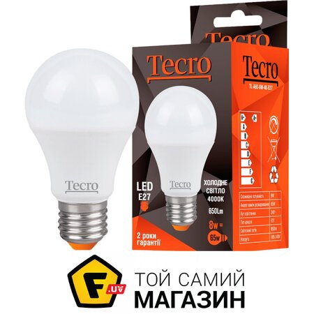 Светодиодная Лампа Tecro TL-A60-8W-4K-E27 | Seven.Deals