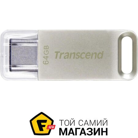 Флешка Transcend JetFlash 850 Type-C 64GB Silver (TS64GJF850S) | Seven.Deals