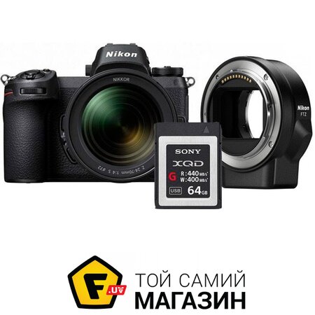 Фотоаппарат Nikon Z6 + 24-70mm f/4 S Kit + FTZ Adapter + 64GB XQD (VOA020K009) | Seven.Deals