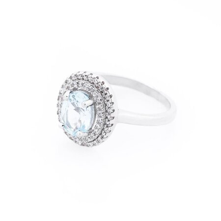 Женское кольцо с голубым топазом (фианиты) 111447 | Seven.Deals, изображение 3