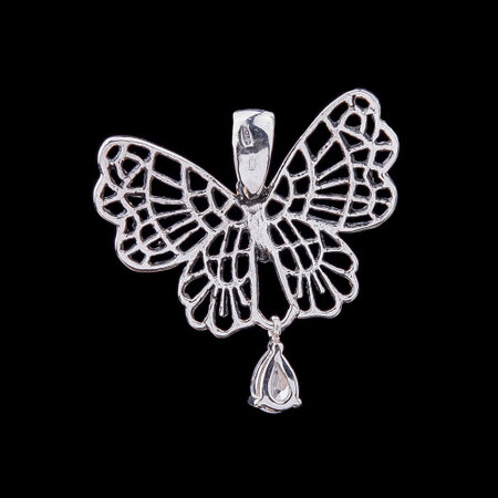 Серебряная подвеска "Бабочка" с фианитом 131204 | Seven.Deals, изображение 3
