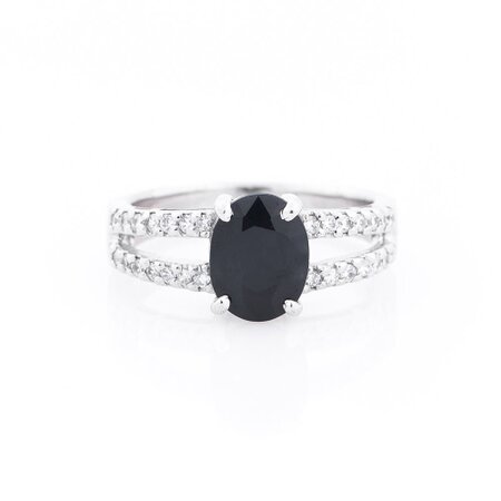 Серебряное кольцо (сапфир, фианиты) 111557 | Seven.Deals, изображение 3