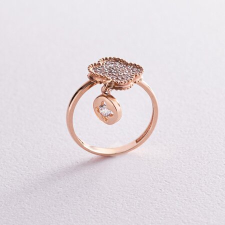 Золотое кольцо с фианитами "Клевер" к04925 | Seven.Deals, изображение 2