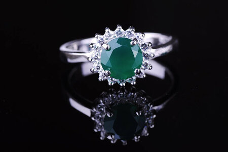 Женское кольцо с хризопразом (фианиты) 111464 | Seven.Deals, изображение 2