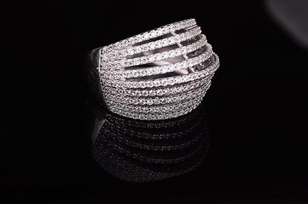 Серебряное кольцо с фианитами (родий) 111112 | Seven.Deals, изображение 5