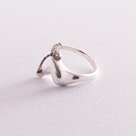 Серебряное кольцо "Ножка младенца" с фианитами 111711 | Seven.Deals, изображение 2