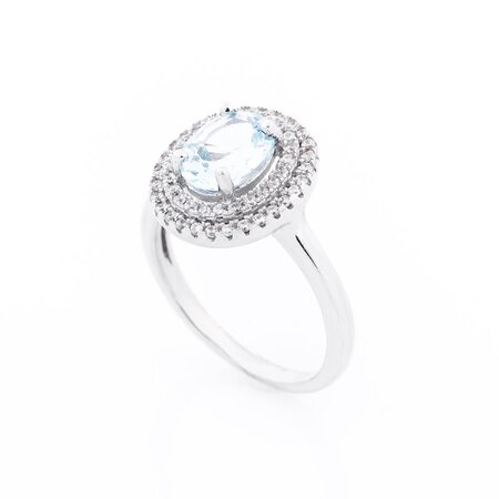 Женское кольцо с голубым топазом (фианиты) 111447 | Seven.Deals