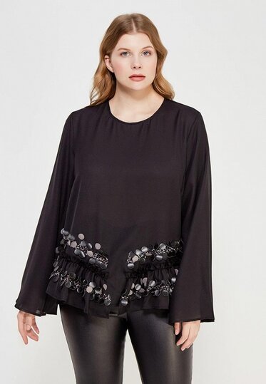 Блуза SWING TOP WITH PU SEQUINS | Seven.Deals